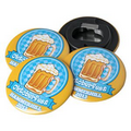 2.25" Round Plastic Backing Bottle Openers